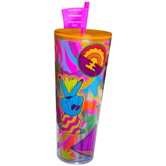 NWT Starbucks Glitter Double-Walled Cold Cup - Pride 2023 Tim Singleton - 24 oz - Picture 1 of 8